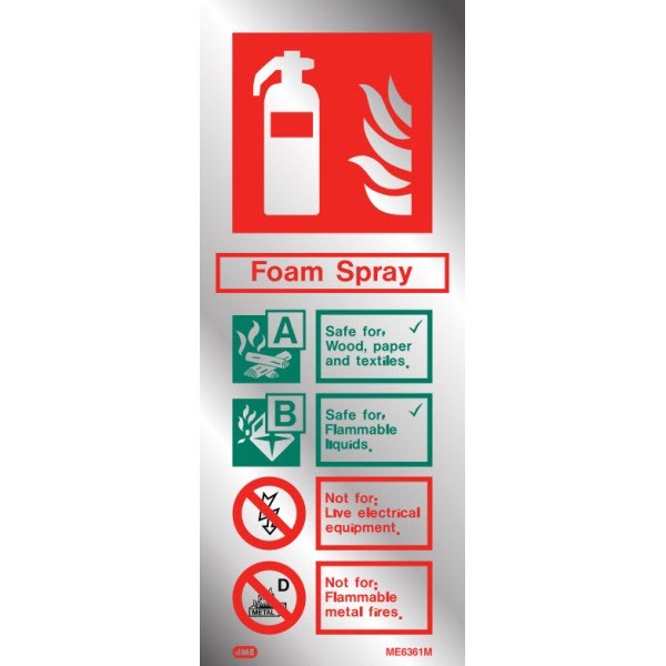 Stainless steel effect fire extinguisher sign > Fire Extinguisher Signs